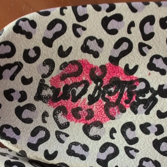 Colorful Leopard Print Kids Slide Sandals - Picture 3 of 4